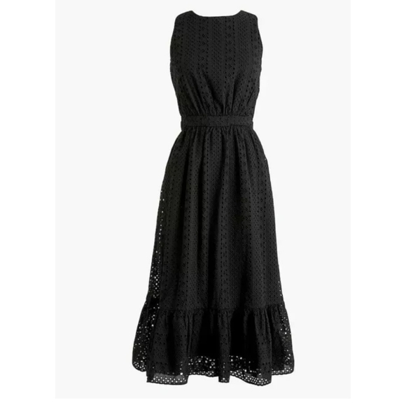 Jcrew eyelet tiered midi dress - Picture 1 of 10